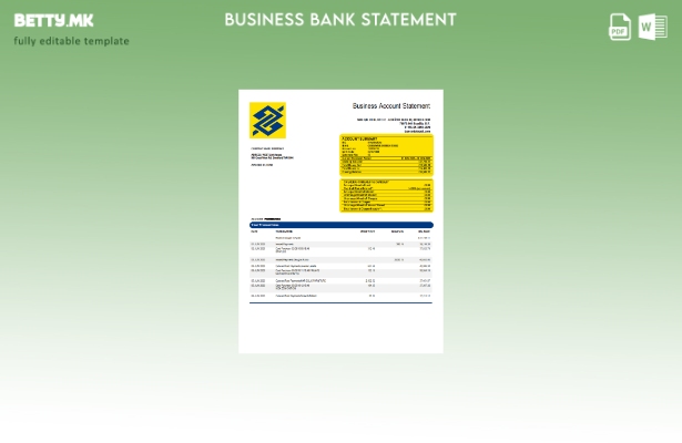 модерен стил Banco do Brasil Извод на сметка на банкарска организација Шаблон Wo